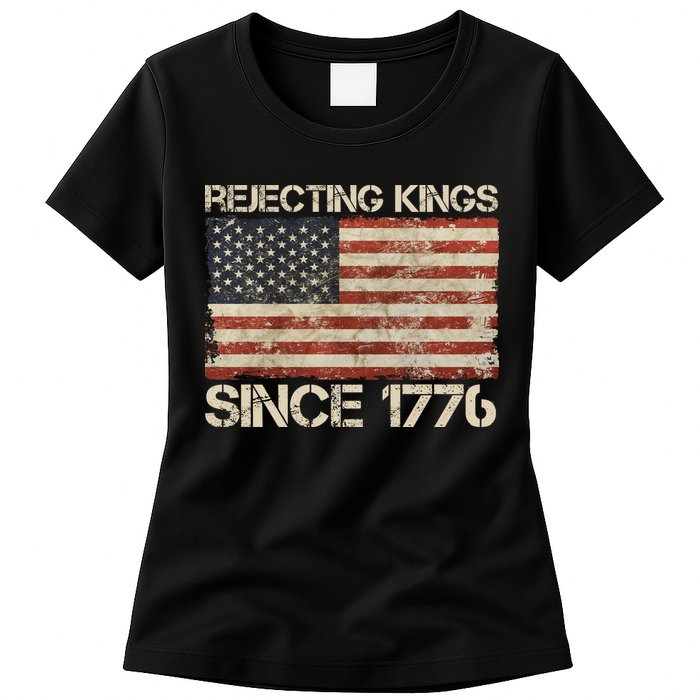 Rejecting Kings Since 1776 American Vintage Flag Womens T-Shirt
