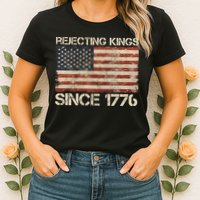Rejecting Kings Since 1776 American Vintage Flag Womens T-Shirt