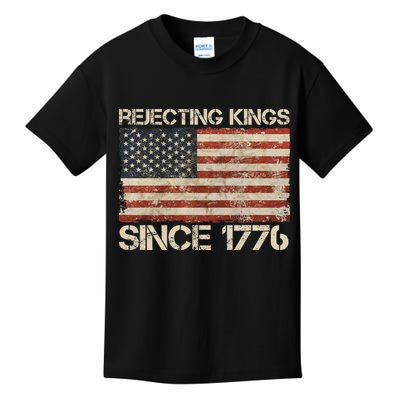 Rejecting Kings Since 1776 American Vintage Flag Kids T-Shirt