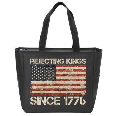Rejecting Kings Since 1776 American Vintage Flag Zip Tote Bag