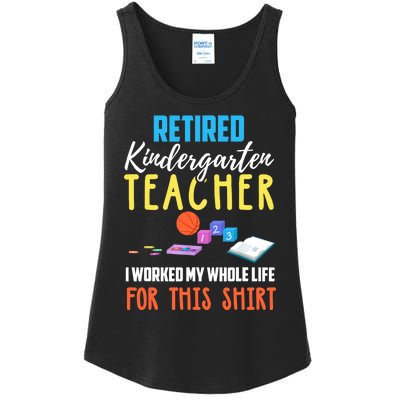 Retired Kindergarten Teacher Funny Retirement Gift Ladies Essential Tank