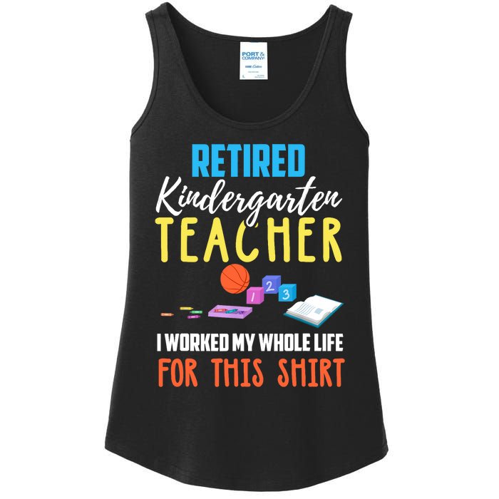 Retired Kindergarten Teacher Funny Retirement Gift Ladies Essential Tank