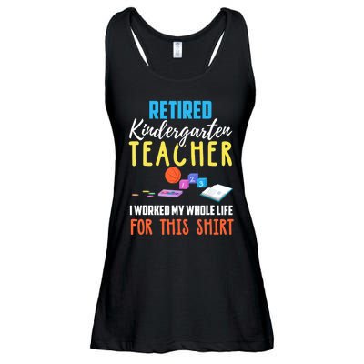 Retired Kindergarten Teacher Funny Retirement Gift Ladies Essential Flowy Tank