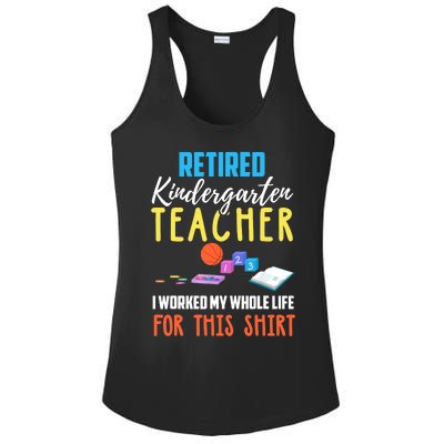 Retired Kindergarten Teacher Funny Retirement Gift Ladies PosiCharge Competitor Racerback Tank