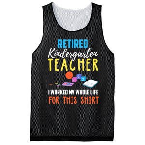 Retired Kindergarten Teacher Funny Retirement Gift Mesh Reversible Basketball Jersey Tank