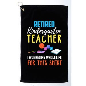 Retired Kindergarten Teacher Funny Retirement Gift Platinum Collection Golf Towel