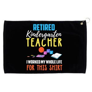 Retired Kindergarten Teacher Funny Retirement Gift Grommeted Golf Towel