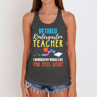 Retired Kindergarten Teacher Funny Retirement Gift Women's Knotted Racerback Tank