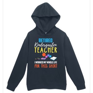 Retired Kindergarten Teacher Funny Retirement Gift Urban Pullover Hoodie