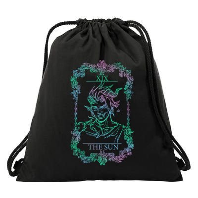 Retro Karlach The Sun Funny Karlach Tarot Card BaldurS Gate 3 Drawstring Bag