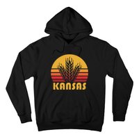 Retro Kansas Wheat  Vintage Grain Farming Gift Hoodie