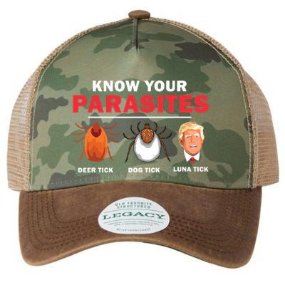 Retro Know Your Parasites Luna Tick Anti Trump 45 Gift Legacy Tie Dye Trucker Hat