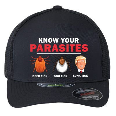 Retro Know Your Parasites Luna Tick Anti Trump 45 Gift Flexfit Unipanel Trucker Cap