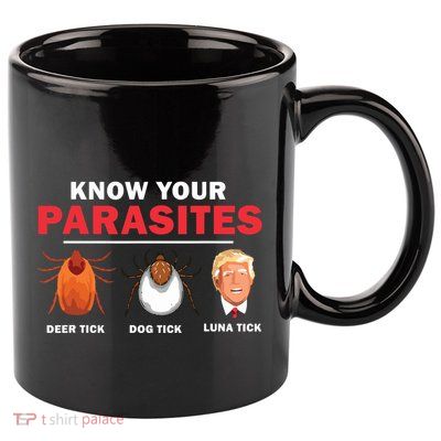 Retro Know Your Parasites Luna Tick Anti Trump 45 Gift 11oz C Handle Ceramic Mug
