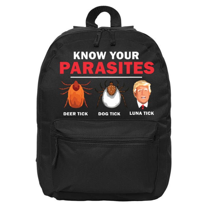 Retro Know Your Parasites Luna Tick Anti Trump 45 Gift 16 in Basic Backpack