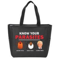 Retro Know Your Parasites Luna Tick Anti Trump 45 Gift Zip Tote Bag