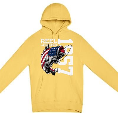 Reel Legend 1957 Fishing 66 Years Angler 66th Birthday Premium Pullover Hoodie