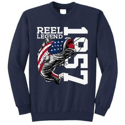 Reel Legend 1957 Fishing 66 Years Angler 66th Birthday Sweatshirt