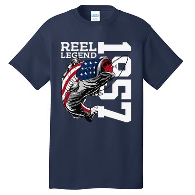 Reel Legend 1957 Fishing 66 Years Angler 66th Birthday Tall T-Shirt