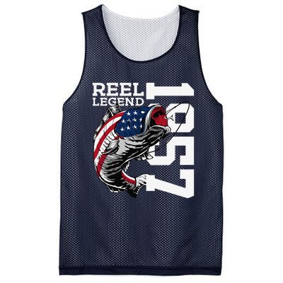 Reel Legend 1957 Fishing 66 Years Angler 66th Birthday Mesh Reversible Basketball Jersey Tank