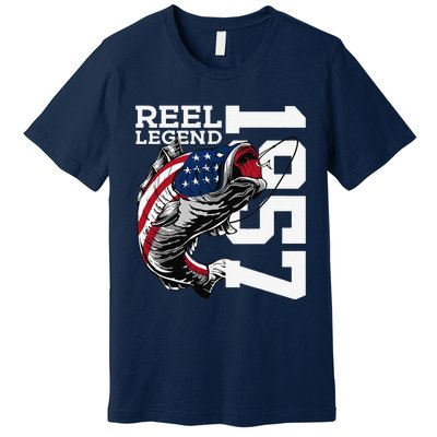 Reel Legend 1957 Fishing 66 Years Angler 66th Birthday Premium T-Shirt