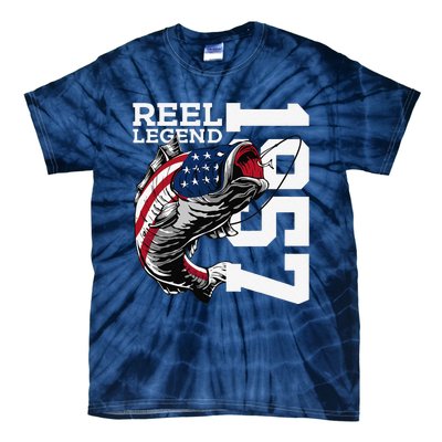 Reel Legend 1957 Fishing 66 Years Angler 66th Birthday Tie-Dye T-Shirt