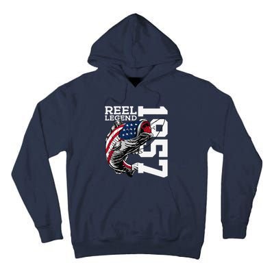 Reel Legend 1957 Fishing 66 Years Angler 66th Birthday Tall Hoodie