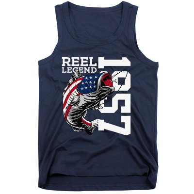 Reel Legend 1957 Fishing 66 Years Angler 66th Birthday Tank Top