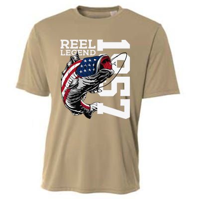 Reel Legend 1957 Fishing 66 Years Angler 66th Birthday Cooling Performance Crew T-Shirt