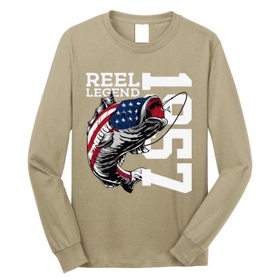 Reel Legend 1957 Fishing 66 Years Angler 66th Birthday Long Sleeve Shirt