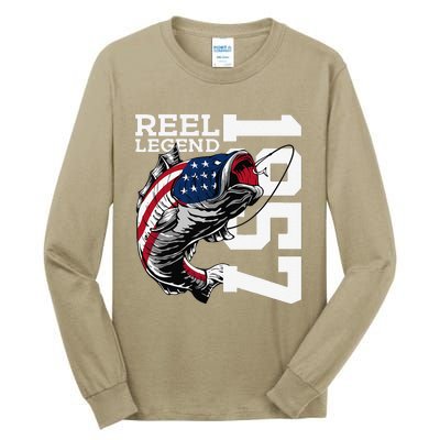 Reel Legend 1957 Fishing 66 Years Angler 66th Birthday Tall Long Sleeve T-Shirt