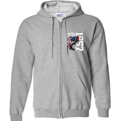 Reel Legend 1957 Fishing 66 Years Angler 66th Birthday Full Zip Hoodie