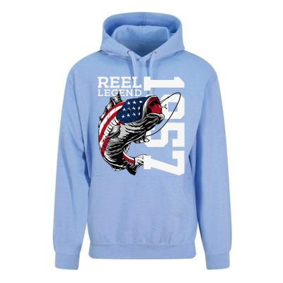 Reel Legend 1957 Fishing 66 Years Angler 66th Birthday Unisex Surf Hoodie