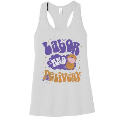 Retro Labor And Delivery Halloween Nursing Student Grad Women's Racerback Tank