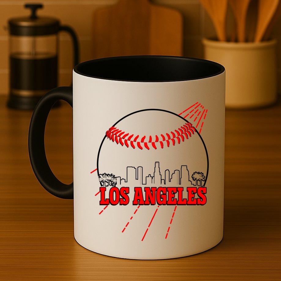 Retro Los Angeles Skyline Baseball Mug