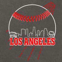 Retro Los Angeles Skyline Baseball Cotton Canvas Backpack