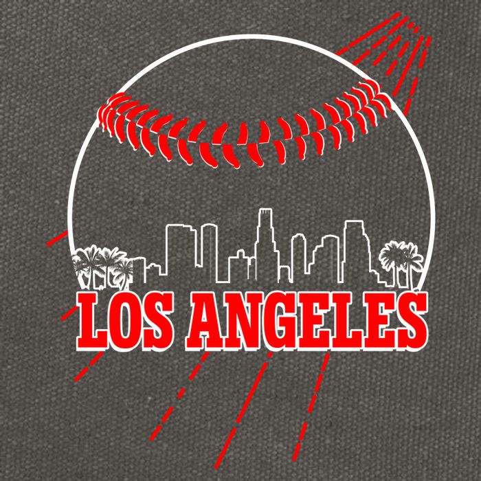 Retro Los Angeles Skyline Baseball Cotton Canvas Backpack