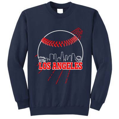 Retro Los Angeles Skyline Baseball Sweatshirt