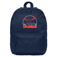 Retro Los Angeles Skyline Baseball 16 in Basic Backpack