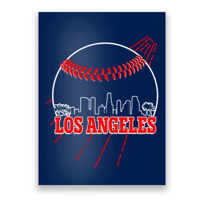 Retro Los Angeles Skyline Baseball Poster