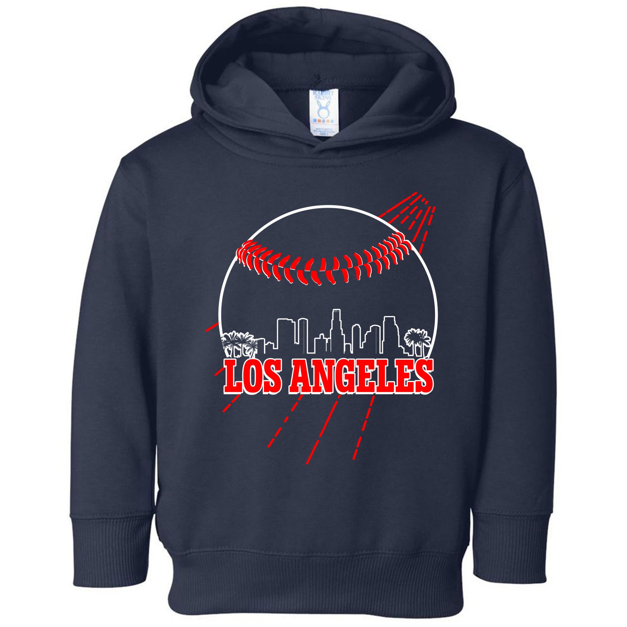 Retro Los Angeles Skyline Baseball Toddler Hoodie