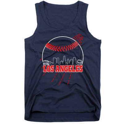 Retro Los Angeles Skyline Baseball Tank Top