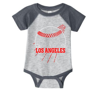 Retro Los Angeles Skyline Baseball Infant Baby Jersey Bodysuit