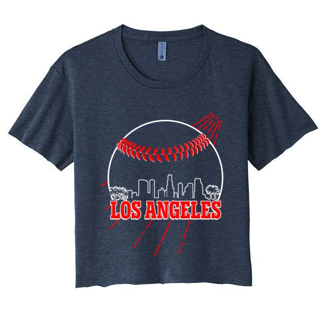 Retro Los Angeles Skyline Baseball Crop Top