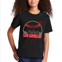 Retro Los Angeles Skyline Baseball Kids T-Shirt