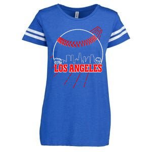 Retro Los Angeles Skyline Baseball Enza Ladies Jersey Football T-Shirt