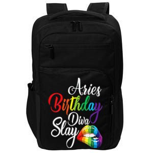 Rainbow Lip Aries March April Zodiac Birthday Diva Slay Impact Tech Backpack