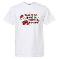 Retro Look At Me Being All Festive Funny Snowman Christmas Garment-Dyed Heavyweight T-Shirt