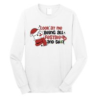 Retro Look At Me Being All Festive Funny Snowman Christmas Long Sleeve Shirt