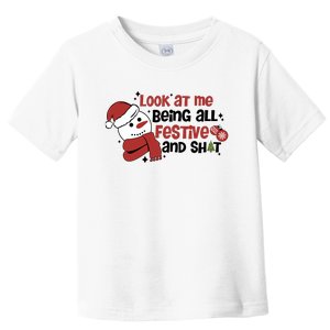 Retro Look At Me Being All Festive Funny Snowman Christmas Toddler T-Shirt